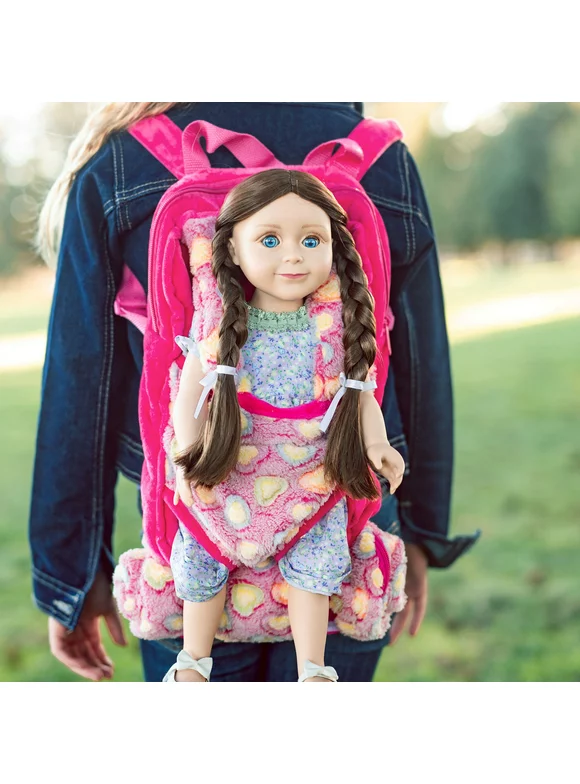 The Queen's Treasures Doll Accessories, Pink Baby Doll Backpack Carrier and Doll Sleeping Bag, Compatible for use with 15 and 18 Inch American Girl. Doll NOT included