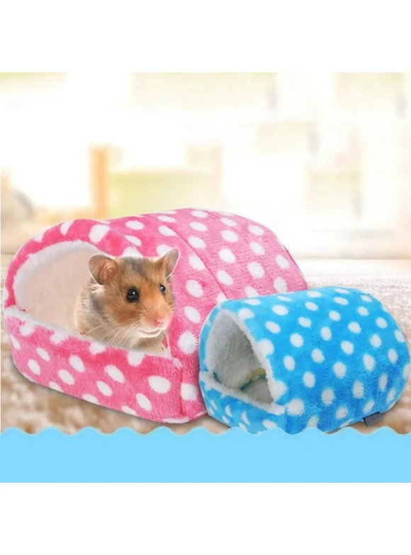 ThinktankHome Hot Sale Plush Soft Guinea Pig House Bed Cage for Hamster Mini Animal Mice Rat Nest Bed Hamster House Small Pet Products