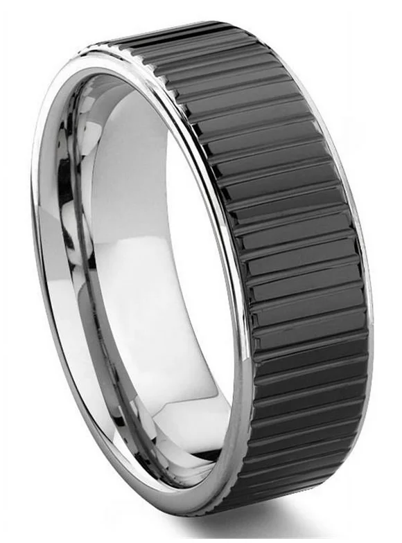 Titanium Kay Premier Coin Edge Tungsten Carbide Comfort Fit Mens Wedding Band Ring Sz 10.0