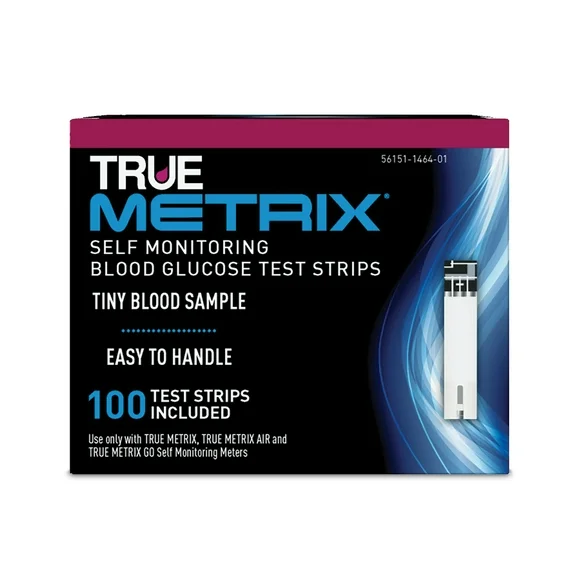 True Metrix Self Monitoring Blood Glucose Test Strips Meter 100ct, 3 Pack