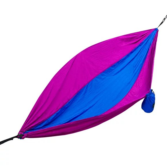 Two Person Parachute Camping Hammock with Nautical Grade Tree Ropes