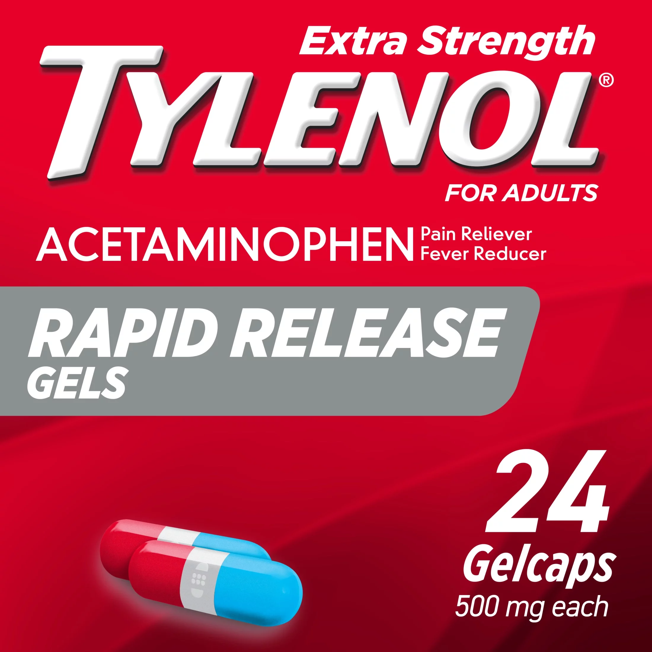Tylenol Extra Strength Acetaminophen Rapid Release Gels, 24 Ct