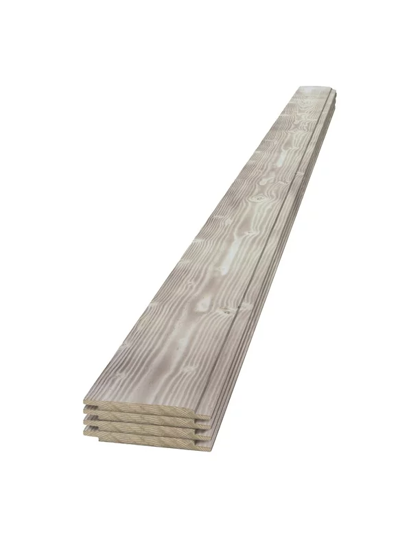 UFP-Edge Charred Wood Shiplap Boards, 4-Pack, Smoke White