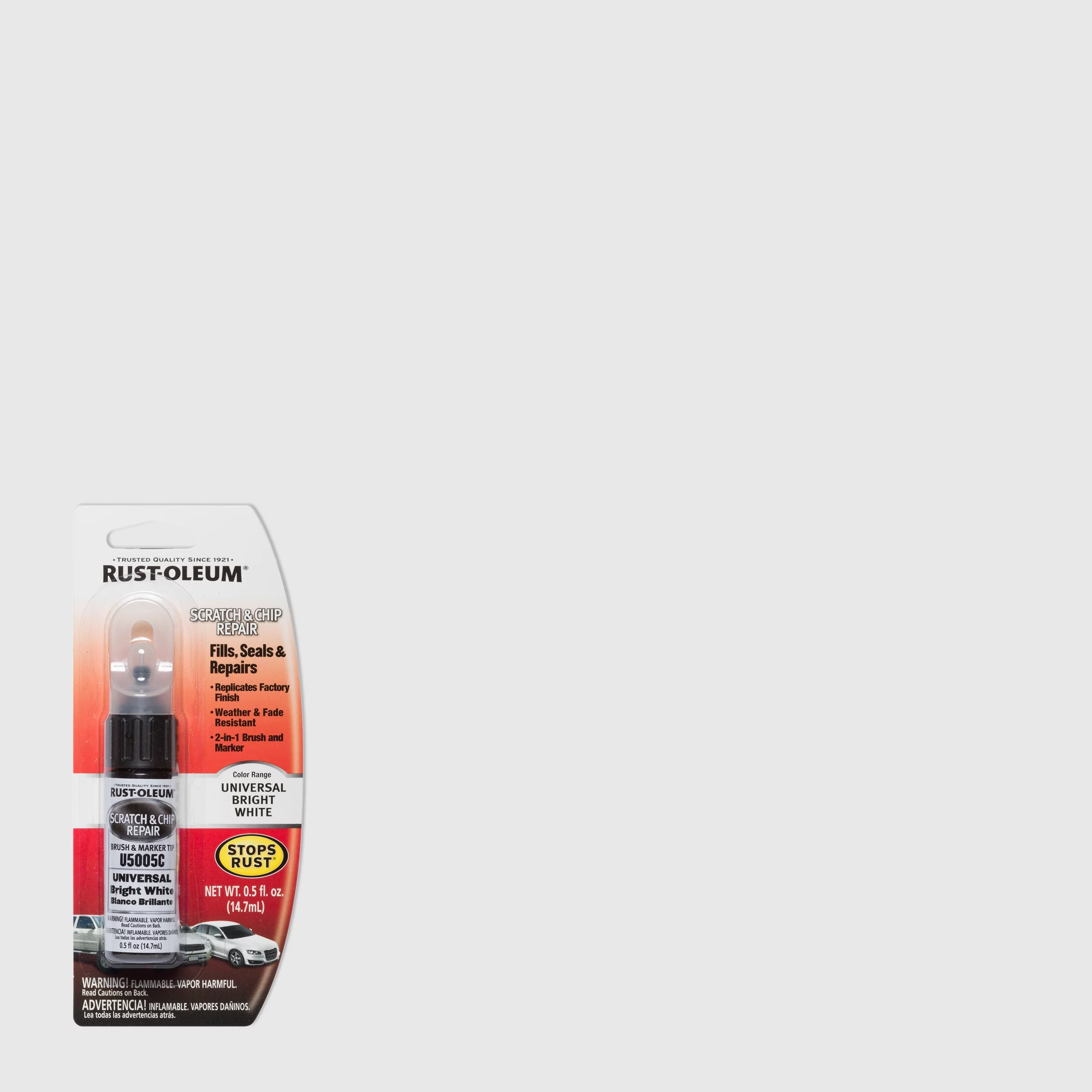 Universal Bright White, Rust-Oleum Gloss Automotive Scratch & Chip Repair Marker-U5005C, 0.5 fl oz
