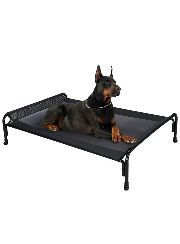 Veehoo Cooling Elevated Dog Bed, Chew Proof Dog Cot with Washable Mesh, X-Large, Black