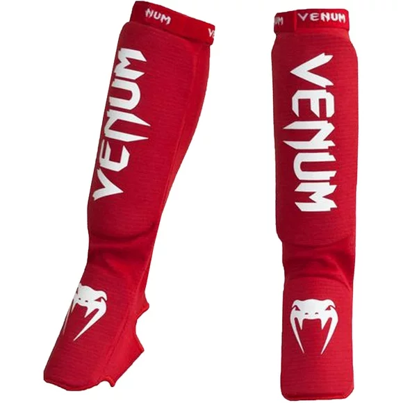 Venum Kontact Slip-On MMA Shin and Instep Guards - Red