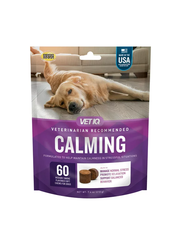 VetIQ Calming Support Supplement Soft Chews for Dogs 60ct 7.4oz