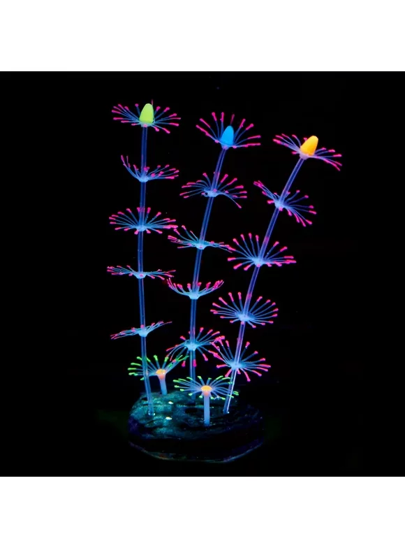 Xelparuc Strip Coral Plant Ornament Glowing Effect Silicone Artificial Decoration for Fish Tank, Aquarium Landscape