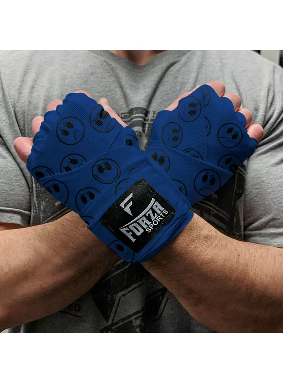 forza mma 180" mexican style boxing handwraps - smileys columbia blue