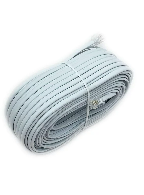 iMBAPrice 100 Feet Long Telephone Extension Cord Phone Cable Line Wire - White