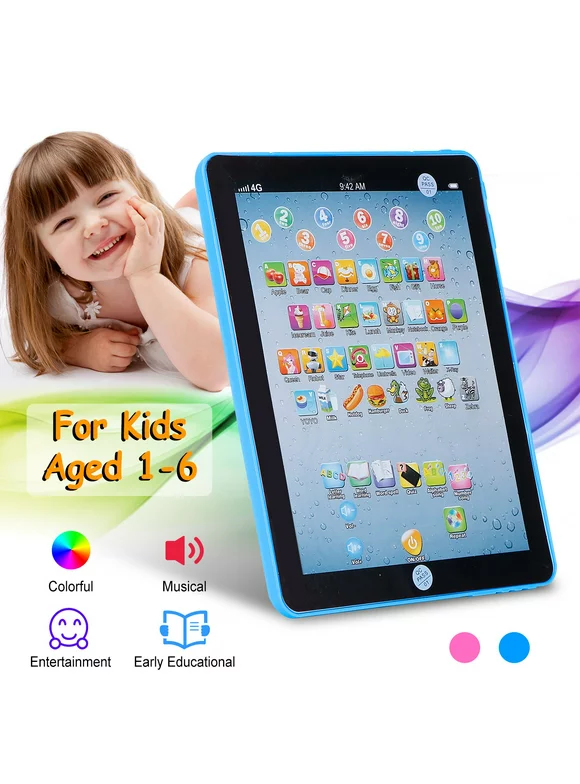 iMounTEK Baby Learning Tablet Educational Mini Pads Toys Touch Learn Toddler Tablet Gift for Boys Girls Aged 1-6 Year Old Kids Blue