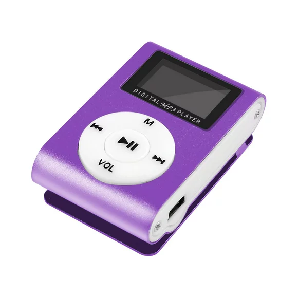 lulshou Portable MP3 Player, School Supplies 1PC Mini USB LCD Screen MP3 Support Sports Music Player with FM function Purple