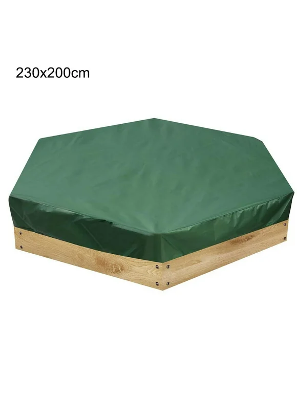 (only Sandbox cover) Octagon Sandbox Cover Green Sandpit Cover with Drawstring 3 Sizes Table Cover Waterproof Pool Cover for Outdoor Garden