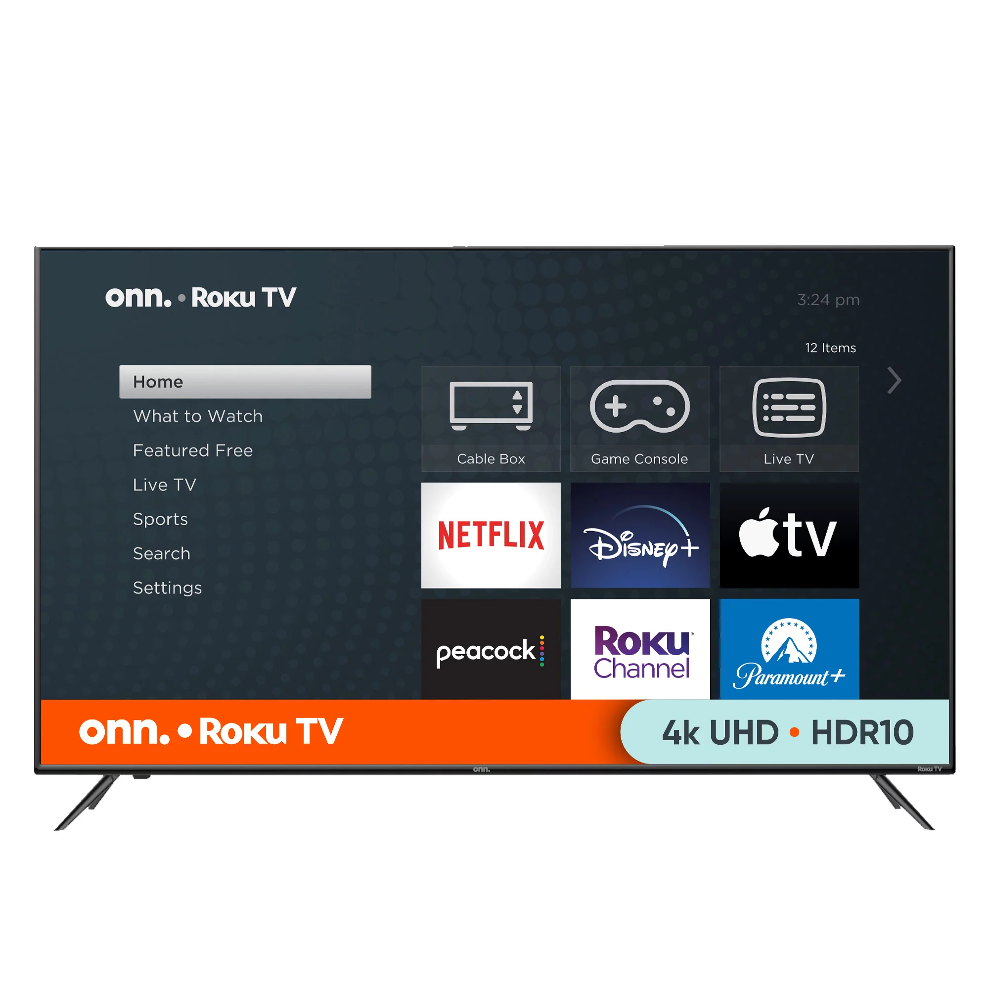 onn. 55” Class 4K UHD (2160P) LED Roku Smart Television HDR (100012586)