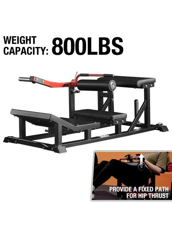 syedee Glute Bridge Machine, Heavy Duty Plate-Loaded Hip Thrust Machine, Glute Drive Machine for Glute Muscles Shaping(Red), Home Gym Equipment