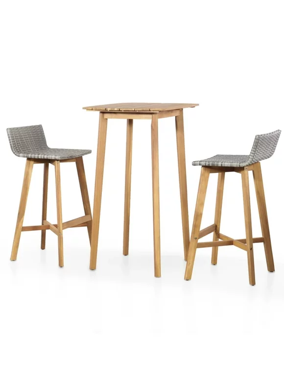 vidaXL Patio Bar Set Patio Furniture Set Table and Stools Solid Acacia Wood