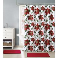 All American Collection Christmas Holiday Traditional Bathroom Mats and Curtains